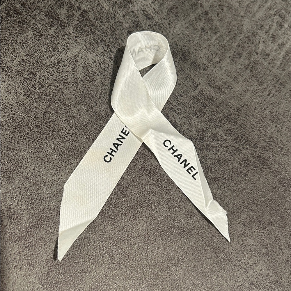 Chanel Small Luxury White Ribbon Piece W/Chanel Logo / Gently Used / Authentic